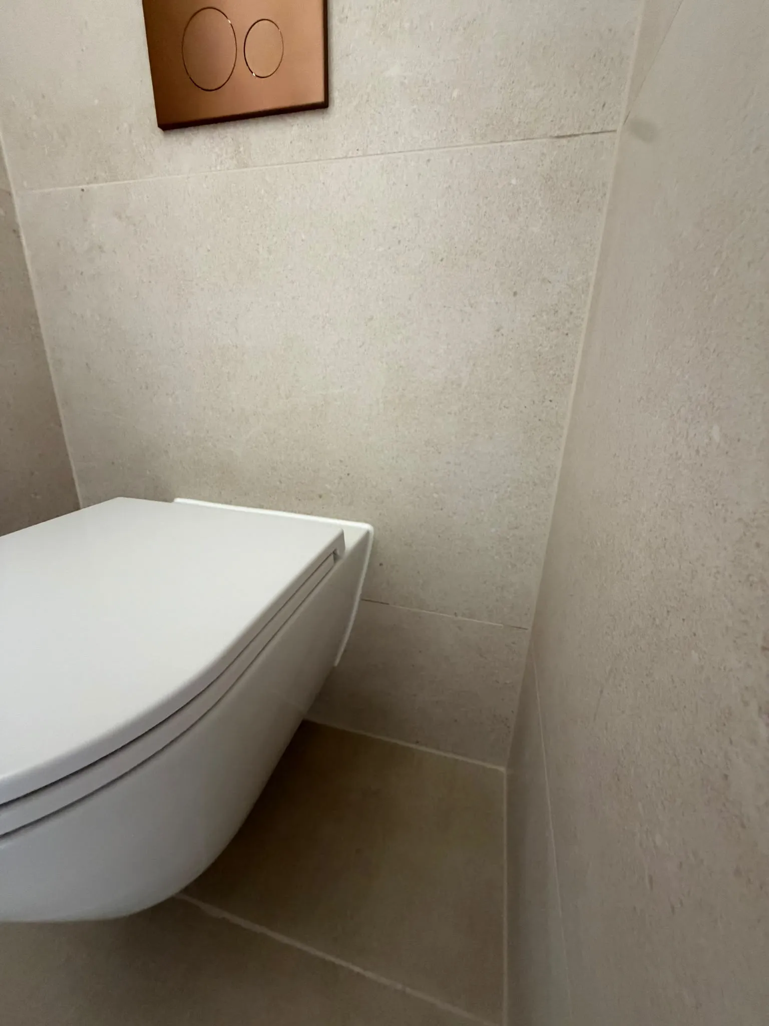 Echt klantproject met nette afwerking rond toilet en tegelwand